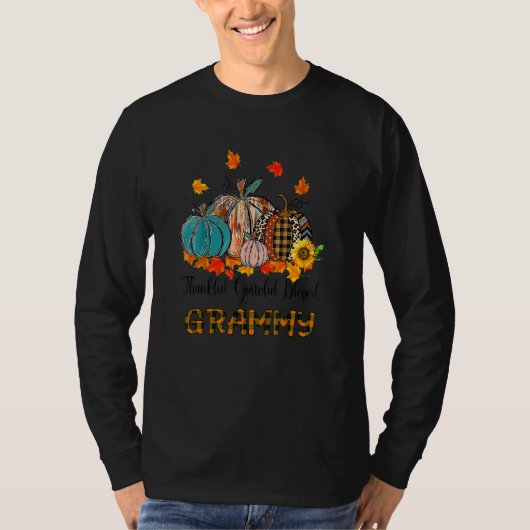 Thankful Grateful Blessed Grammy Pumpkins Thanksgi T-Shirt (Vorderseite)