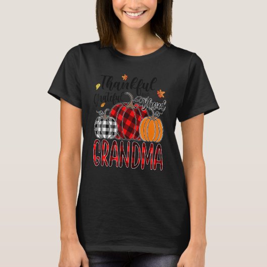 Thankful Grateful Blessed Grandma Pumpkin Truck Th T-Shirt (Vorderseite)