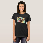 Thankful Grateful Blessed Groovy Thanksgiving Day T-Shirt (Vorne ganz)