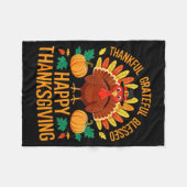 Thankful Grateful Blessed Happy Thanksgiving Shirt Fleecedecke (Vorderseite (Horizontal))