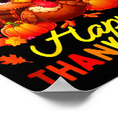 Thankful Grateful Blessed Happy Thanksgiving Turke Poster (Ecke)