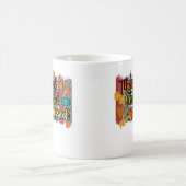 Thankful Grateful Blessed Leopard Pumpkin Fall Vib Kaffeetasse (Mittel)