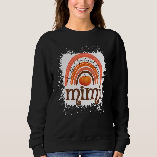 Thankful Grateful Blessed Mimi Fall Pumpkin Thanks Sweatshirt (Vorderseite)