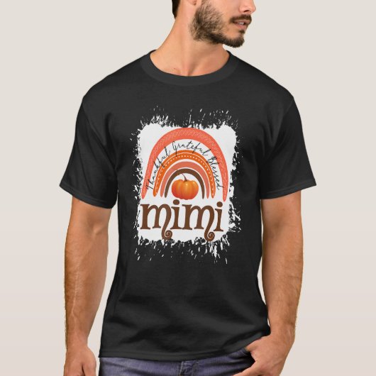 Thankful Grateful Blessed Mimi Fall Pumpkin Thanks T-Shirt (Vorderseite)