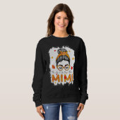 Thankful Grateful Blessed Mimi Pumpkins Messy Bun Sweatshirt (Vorne ganz)