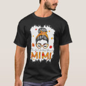 Thankful Grateful Blessed Mimi Pumpkins Messy Bun T-Shirt (Vorderseite)