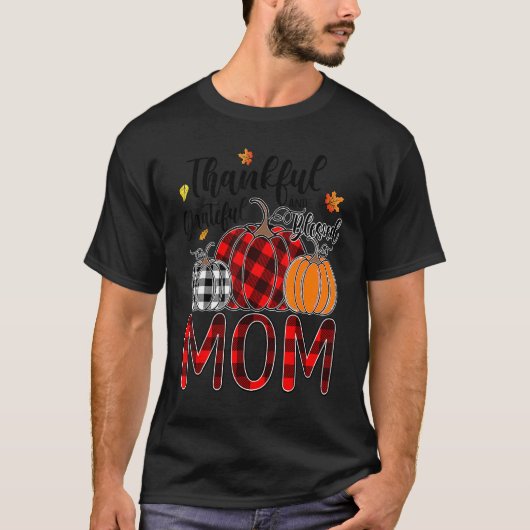 Thankful Grateful Blessed Mom Pumpkin Truck Thanks T-Shirt (Vorderseite)