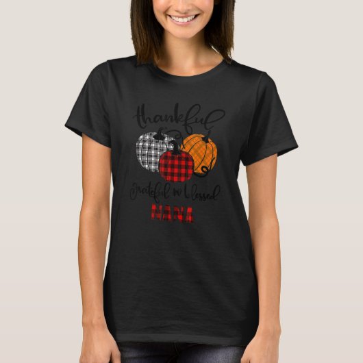 Thankful Grateful Blessed Nana Autumn Fall Pumpkin T-Shirt (Vorderseite)