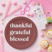 Thankful Grateful Blessed Pappteller (Party)