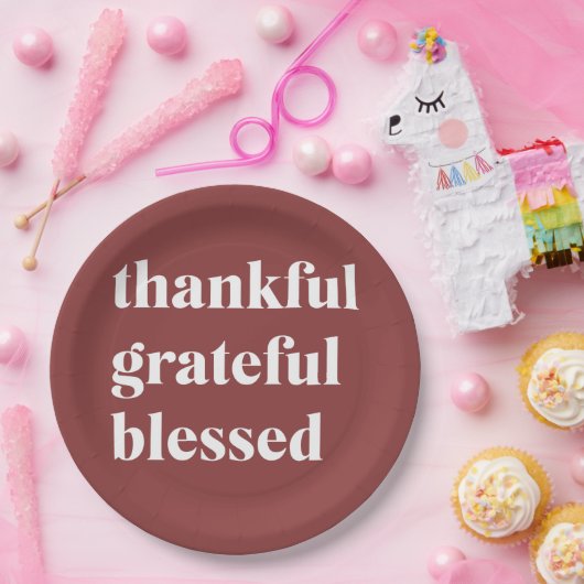 Thankful Grateful Blessed Pappteller (Party)