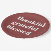 Thankful Grateful Blessed Pappteller (Schrägansicht)