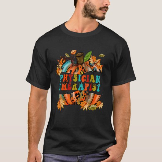 Thankful Grateful Blessed Physical Therapist Autum T-Shirt (Vorderseite)