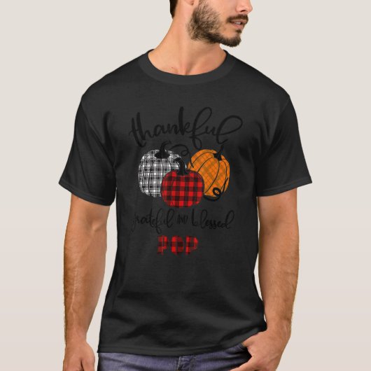 Thankful Grateful Blessed Pop Autumn Fall Pumpkin T-Shirt (Vorderseite)