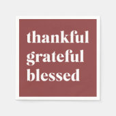 Thankful Grateful Blessed Serviette (Vorderseite)