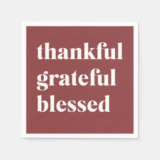 Thankful Grateful Blessed Serviette (Vorderseite)