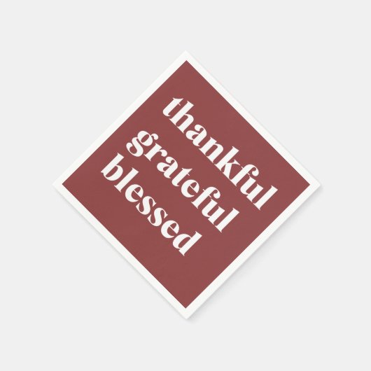 Thankful Grateful Blessed Serviette (Ecke)