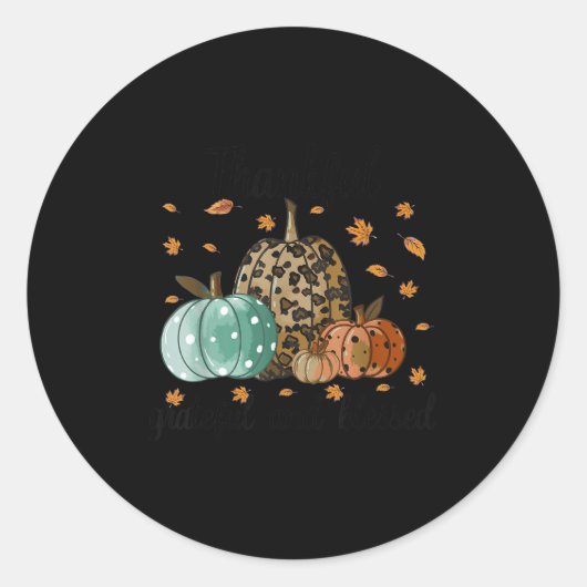 Thankful Grateful Blessed Shirt For Women Funny Ch Runder Aufkleber (Vorderseite)