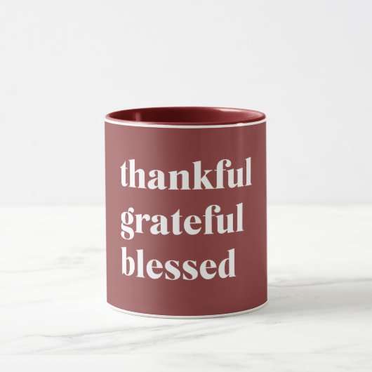 Thankful Grateful Blessed Tasse (Zentrum)