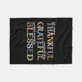 Thankful Grateful Blessed Thanksgiving Autumn Fall Fleecedecke (Vorderseite (Horizontal))