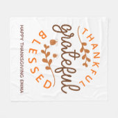Thankful Grateful Blessed Thanksgiving Fall Fleecedecke (Vorderseite (Horizontal))