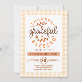 Thankful Grateful Blessed Thanksgiving Party Einladung