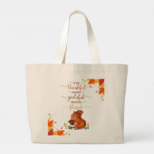 Thankful Grateful Cute Squirrel Fall Theme Tote Jumbo Stoffbeutel (Rückseite)