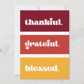 Thankful Grateful Meured Thanksgiving Feiertagskarte (Vorderseite)