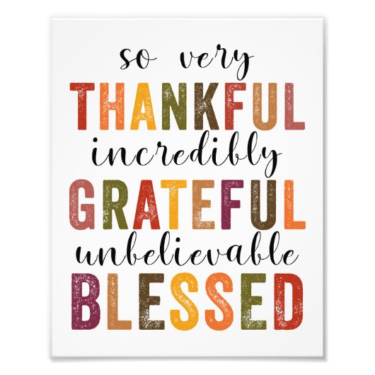 Thankful Grateful Meured Thanksgiving Fotodruck (Vorne)