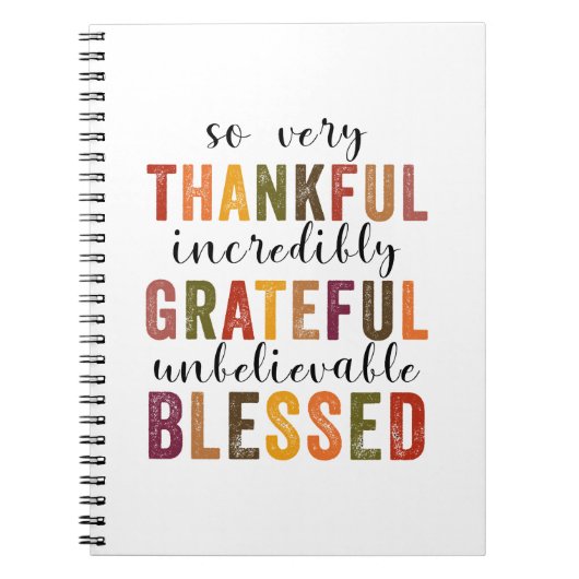 Thankful Grateful Meured Thanksgiving Notizblock (Vorderseite)