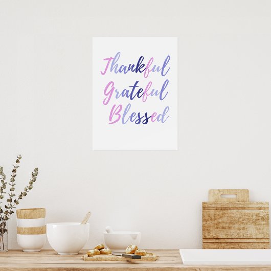 Thankful Grateful Meured Thanksgiving Poster