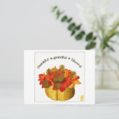 Thankful Grateful Meured Thanksgiving Postkarte (Stehend Vorderseite)
