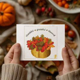 Thankful Grateful Meured Thanksgiving Postkarte