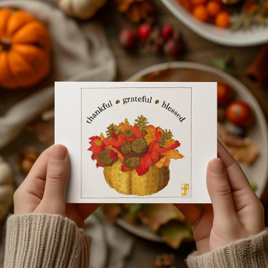 Thankful Grateful Meured Thanksgiving Postkarte