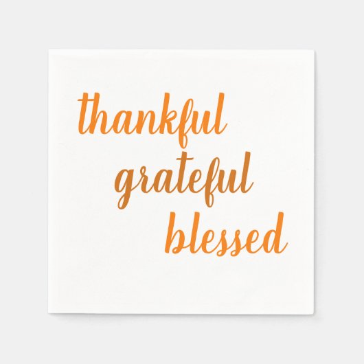 Thankful Grateful Meured Thanksgiving Serviette (Vorderseite)