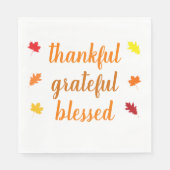 Thankful Grateful Meured Thanksgiving Serviette (Vorderseite)