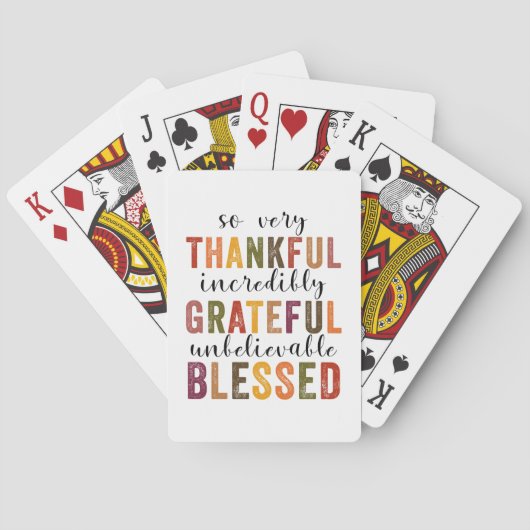 Thankful Grateful Meured Thanksgiving Spielkarten (Rückseite)