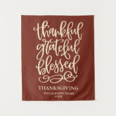 Thankful Grateful Meured Thanksgiving Wandteppich (Vorderseite)