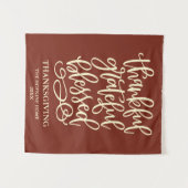 Thankful Grateful Meured Thanksgiving Wandteppich (Vorderseite (Horizontal))