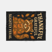 Thankful Grateful Slightly Feral Funny Raccoon Aut Fleecedecke (Vorderseite (Horizontal))