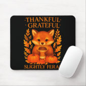 Thankful Grateful Slightly Feral Funny Raccoon Tha Mousepad (Mit Mouse)