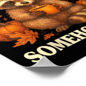 Thankful Grateful Somehow Feral Funny Raccoon Autu Poster (Ecke)