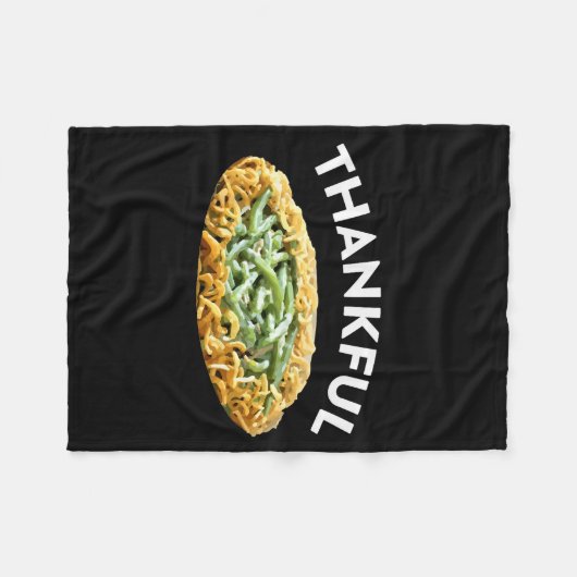 Thankful Green Bean Cerole Thanksgiving Dinner Fleecedecke (Vorderseite (Horizontal))
