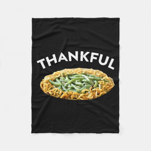 Thankful Green Bean Cerole Thanksgiving Dinner Fleecedecke (Vorderseite)