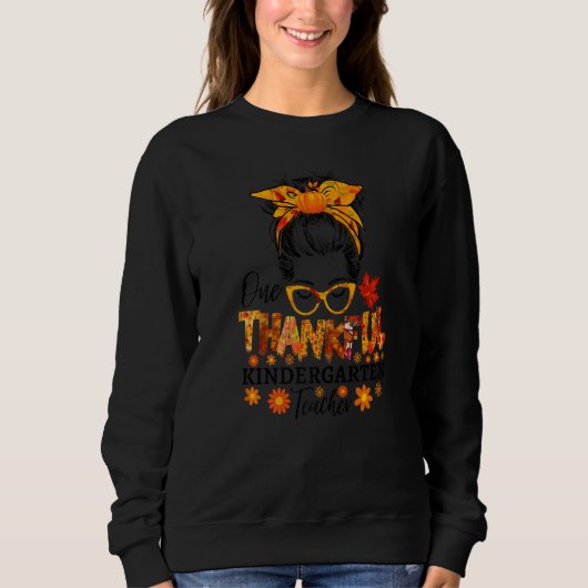 thankful kindergarten teacher fall thanksgiving me sweatshirt (Vorderseite)