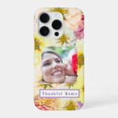Thankful Mama Custom Photo Upload Floral  iPhone Hülle (Rückseite)