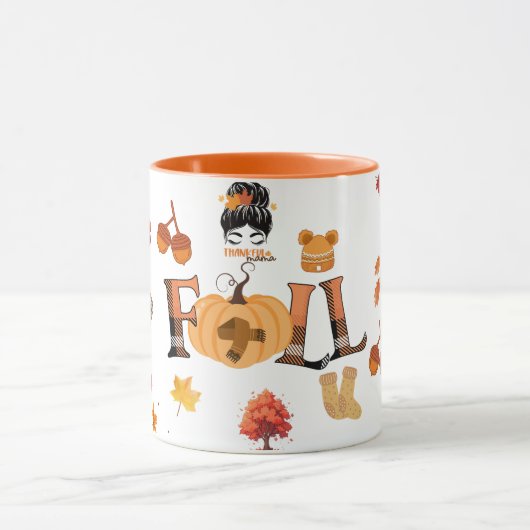 Thankful Mama Fall Mug – Cozy Autumn Pumpkin & Lea Tasse (Zentrum)