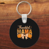 Thankful Mama Pumpkin Fall Coquette Bow Thanksgivi Schlüsselanhänger (Vorderseite)