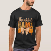 Thankful Mama Pumpkin Fall Coquette Bow Thanksgivi T-Shirt (Vorderseite)