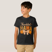 Thankful Mama Pumpkin Fall Coquette Bow Thanksgivi T-Shirt (Vorne ganz)