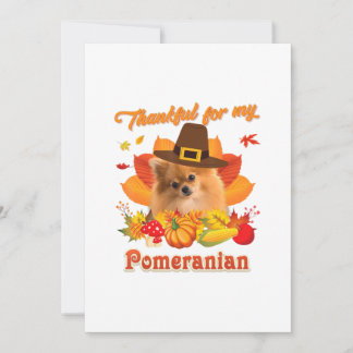 Thankful My Pomeranian Dog Thanksgiving Im Pumpki Feiertagskarte